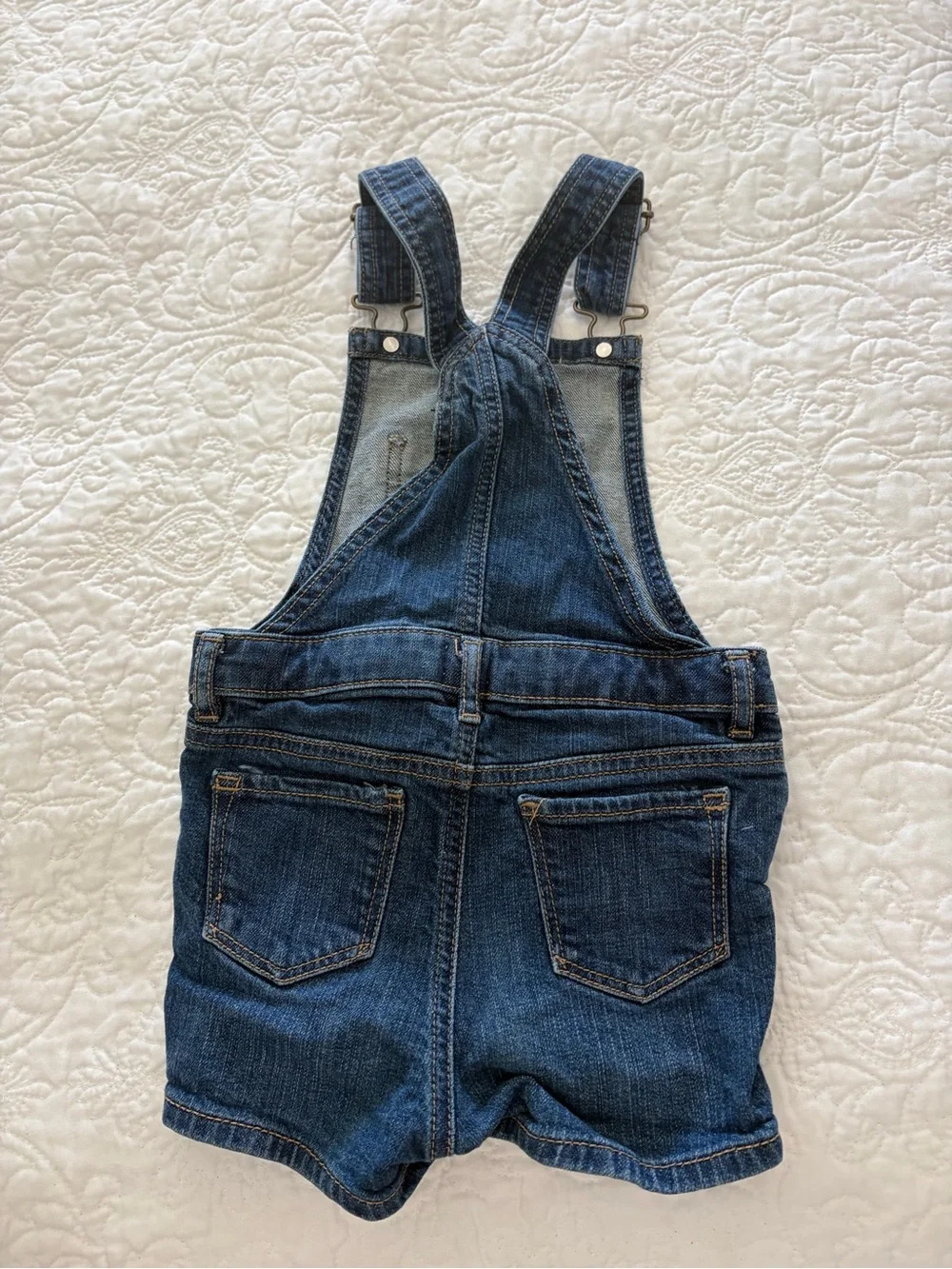 GAP Dark Blue Denim Short Overalls for Kids